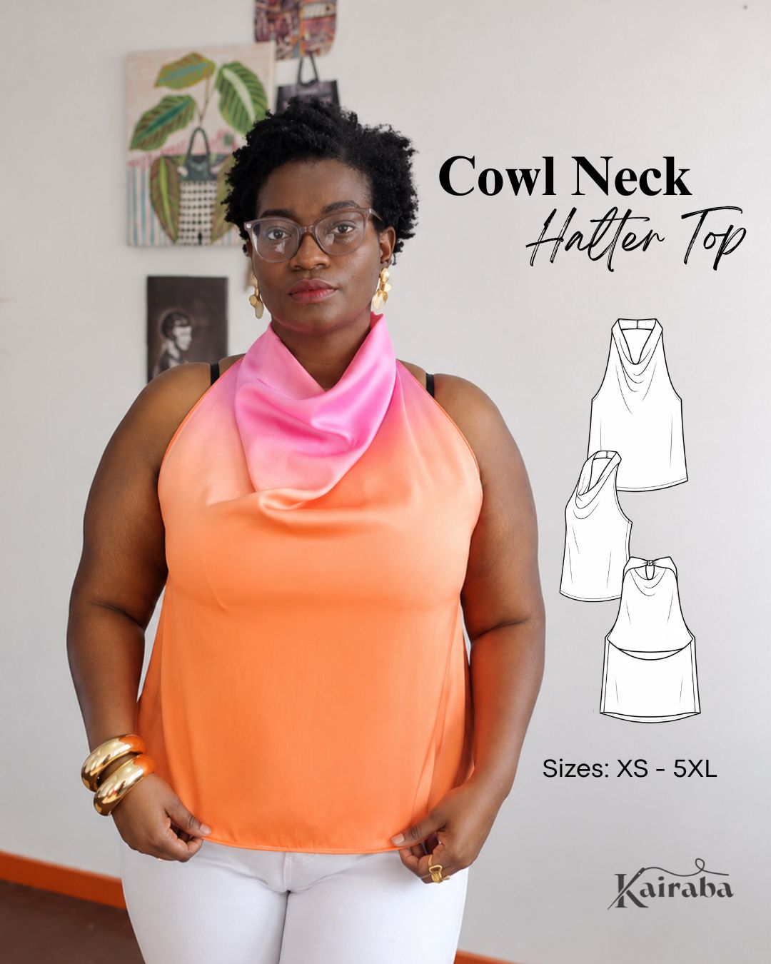 Satin Halter Top Sewing Pattern PDF
