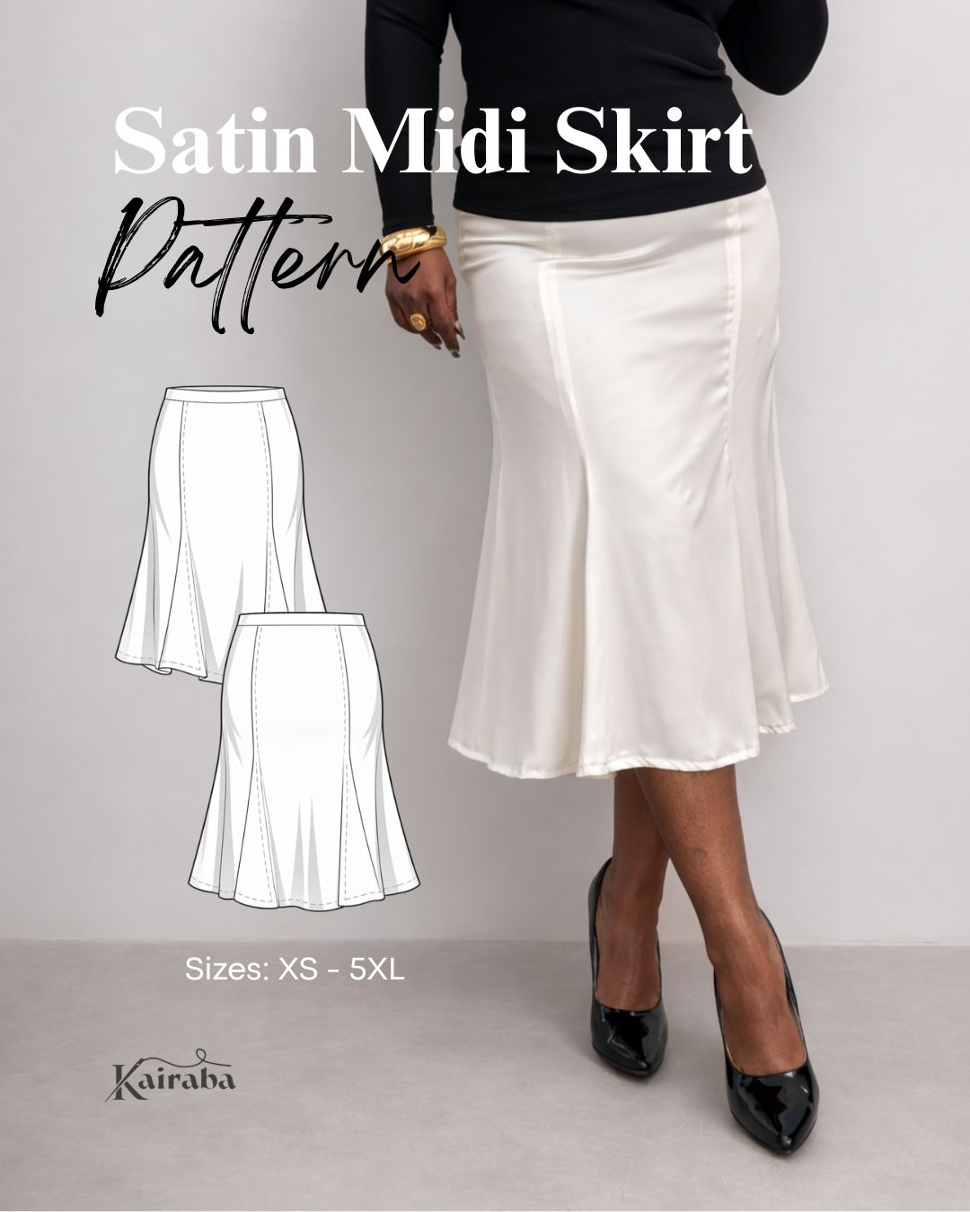 satin midi skirt pattern