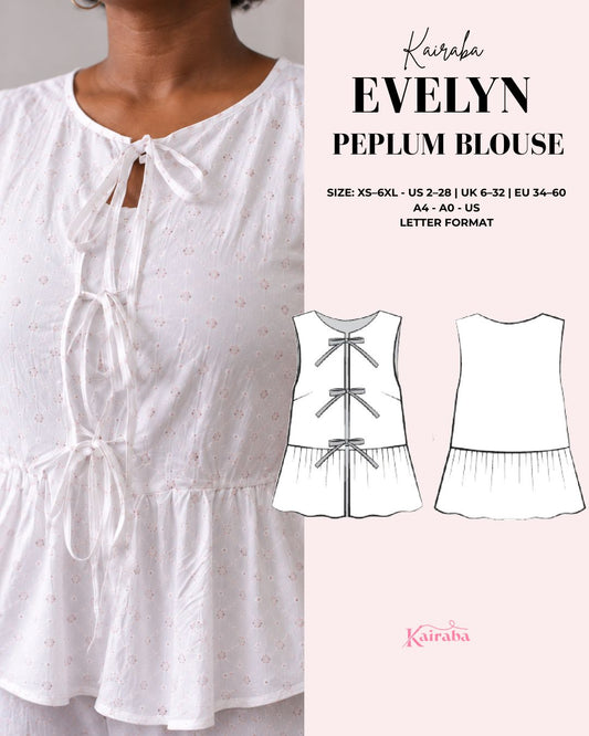 Evelyn Peplum Blouse Sewing Pattern